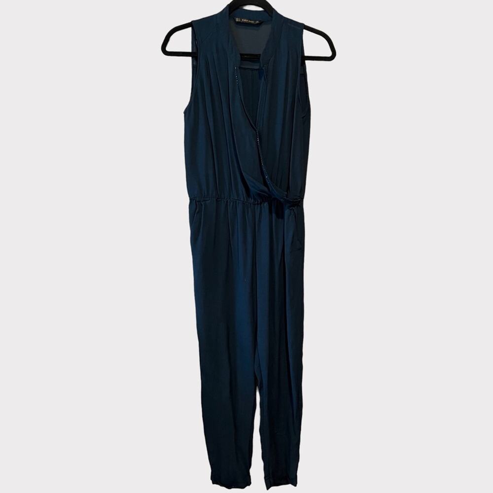 Zara Basic Bead Lined Surplice Neckline Jumpsuit … - image 2